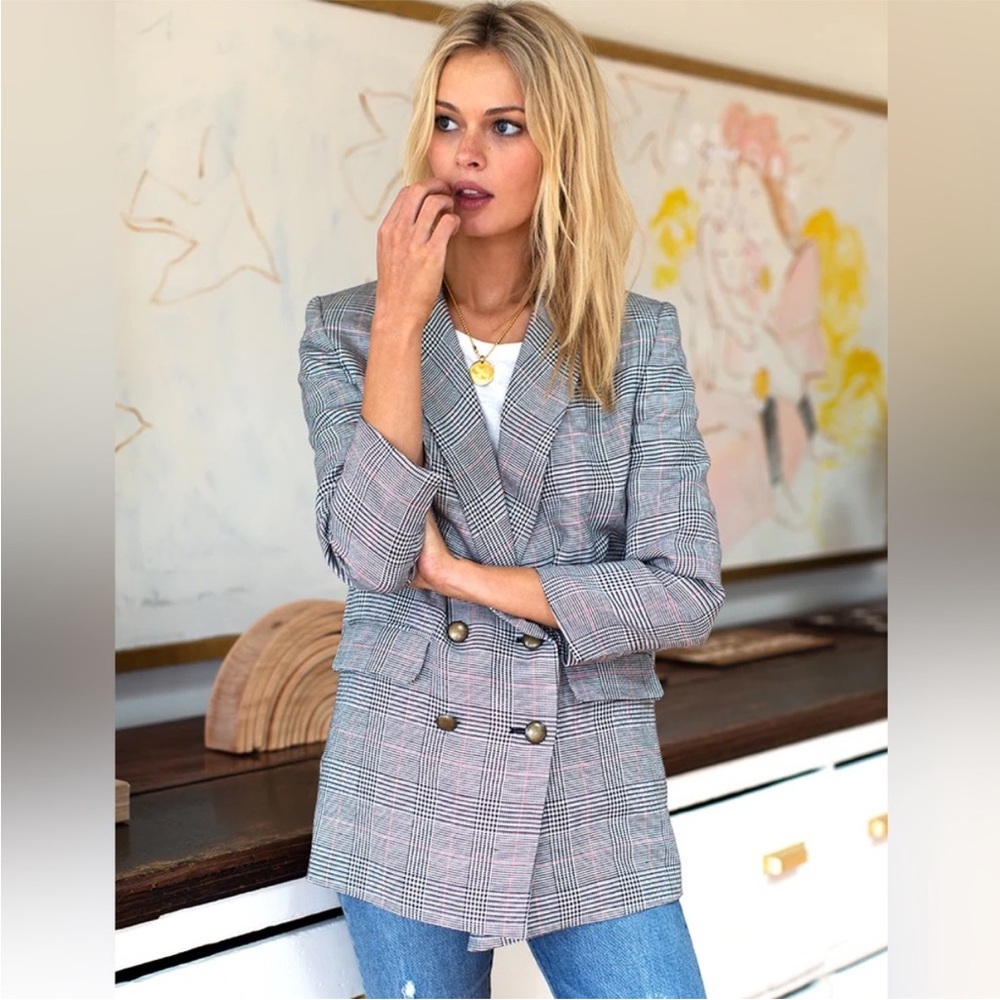 EMERSON FRY Lee Blazer Jacket in Plaid